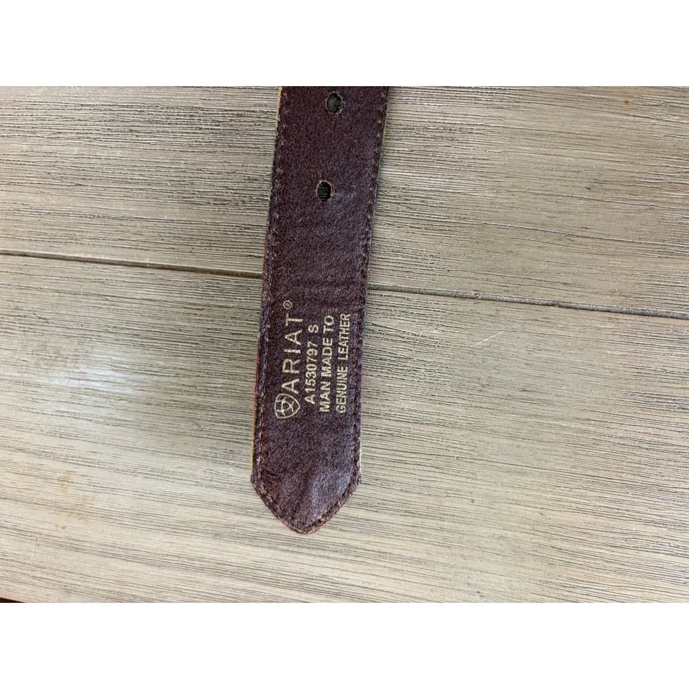 Women's Ariat brown and silver turquoise  serape belt size small - Picture 7 of 8